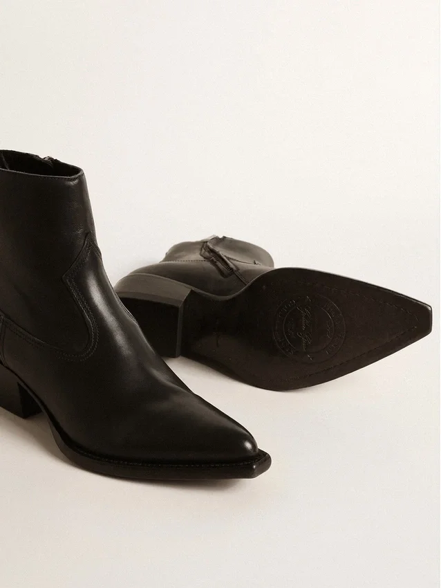 Botas Debbie para mujer en cuero negro