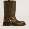 Botas Kurt de cuero negro con hebilla plateada
