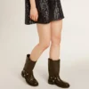 Botas Kurt de cuero negro con hebilla plateada