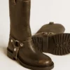 Botas Kurt de cuero negro con hebilla plateada
