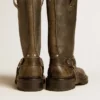 Botas Kurt de cuero negro con hebilla plateada