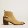 Botas Patty en gamuza encerada color arena