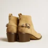 Botas Patty en gamuza encerada color arena