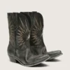 Botas Wish Star bajas para hombre en cuero negro con estrella plateada