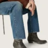 Botas Wish Star bajas para hombre en cuero negro con estrella plateada