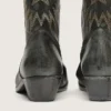 Botas Wish Star bajas para hombre en cuero negro con estrella plateada
