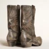 Botas Wish Star bajas para mujer en cuero negro con estrella plateada