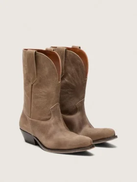 Botas Wish Star bajas para mujer en gamuza gris con bordado de estrellas