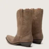 Botas Wish Star bajas para mujer en gamuza gris con bordado de estrellas