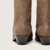 Botas Wish Star bajas para mujer en gamuza gris con bordado de estrellas