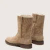 Botas Wish para niños en gamuza gris paloma con bordado de estrellas