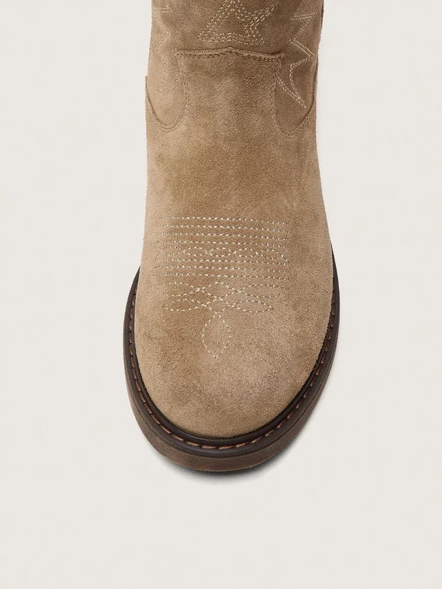Botas Wish para niños en gamuza gris paloma con bordado de estrellas