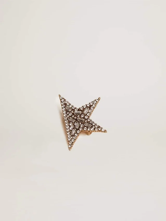 Broche para mujer en color oro antiguo con cristales decorativos