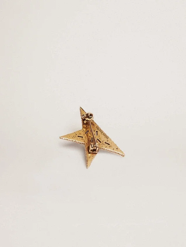 Broche para mujer en color oro antiguo con cristales decorativos