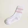 Calcetines acanalados con rayas rosas y logotipo
