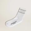 Calcetines unisex de algodón blanco con cristales decorativos