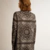 Camisa de pijama en gris antracita con estampado de paisley