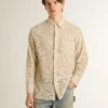 Camisa oversize de encaje transparente color crema