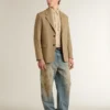 Camisa oversize de encaje transparente color crema