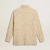Camisa oversize de encaje transparente color crema