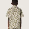 Camisa para niños «Journey» de lona de algodón con estampado floral verde y blanco