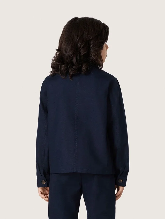 Camisa unisex Journey de lona de algodón azul con logotipo bordado