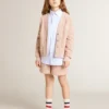 Camisas a rayas para niñas con letras bordadas en el bolsillo