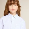 Camisas a rayas para niñas con letras bordadas en el bolsillo