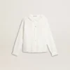 Camisas blancas de algodón con bordado inglés para niñas