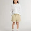 Camisas blancas de algodón con bordado inglés para niñas