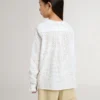 Camisas blancas de algodón con bordado inglés para niñas
