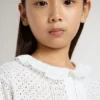 Camisas blancas de algodón con bordado inglés para niñas