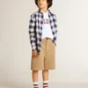 Camisas blancas para niños con estampado dorado multicolor