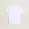 Camisas blancas para niños con estampado dorado multicolor