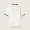 Camisas de algodón blanco para hombre con diseño de jacquard calado