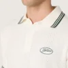 Camisas de algodón blanco para hombre con diseño de jacquard calado