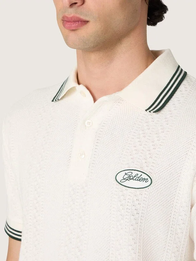Camisas de algodón blanco para hombre con diseño de jacquard calado