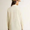 Camisas de algodón color crema para mujer con bordado floral