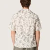 Camisas de algodón de manga corta para hombre con estampado floral en blanco y negro