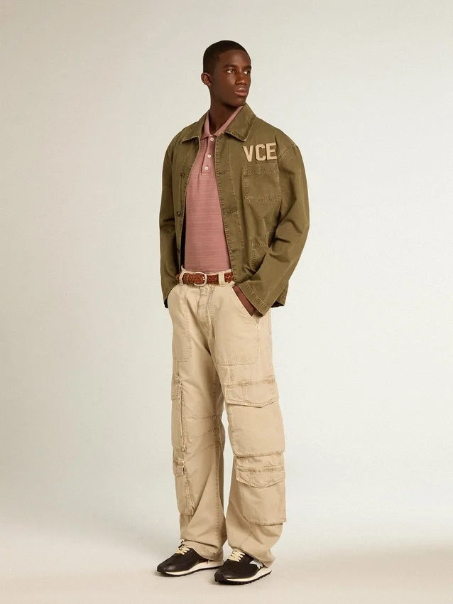 Camisas de algodón para hombre color oliva
