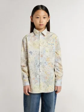 Camisas de algodón para niñas con estampado floral multicolor