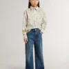 Camisas de algodón para niñas con estampado floral multicolor