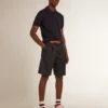 Camisas de manga corta para hombre en lana merino azul marino