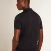 Camisas de manga corta para hombre en lana merino azul marino