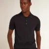 Camisas de manga corta para hombre en lana merino azul marino