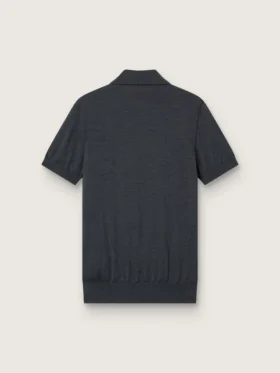 Camisas de manga corta para hombre en lana merino gris