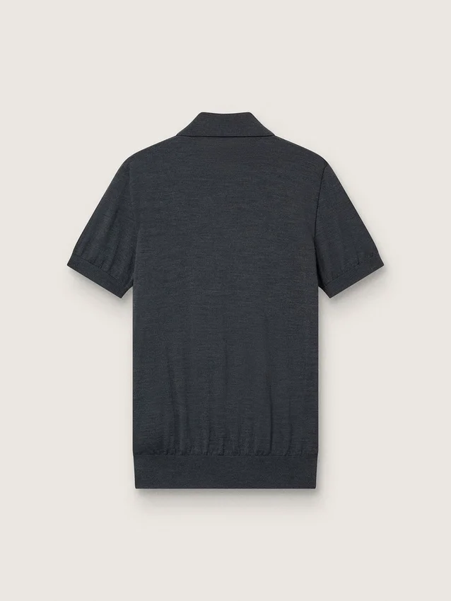 Camisas de manga corta para hombre en lana merino gris