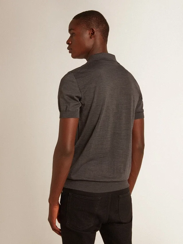 Camisas de manga corta para hombre en lana merino gris