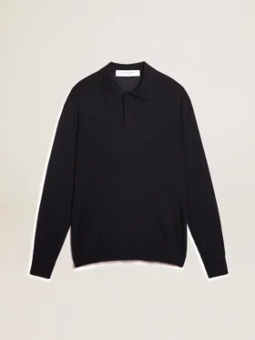 Camisas de manga larga para hombre en lana merino azul marino