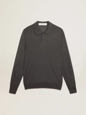 Camisas de manga larga para hombre en lana merino gris
